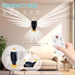 Nouvelles lampes murales LED en forme d'aigle <span class=keywords><strong>chauve</strong></span> pour la décoration de la maison, projecteurs d'animaux pour l'éclairage décoratif mural de fête - Product Image 4