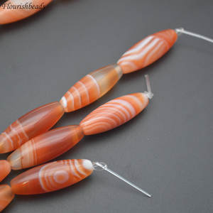 10X30มม. สีแดงธรรมชาติกำไลอาเกตทรงกลองขนาดใหญ่นำโชคลูกปัดหลวมสำหรับทำเครื่องประดับสร้อยข้อมือสร้อยคอ - Product Image 2