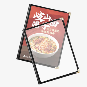 Nouveau design de menu avec pochette transparente en PVC, bord floral, A4/8,5x11 pouces pour restaurants, hôtels, bars, dossier de menu, couverture de menu, faible MOQ - Product Image 1