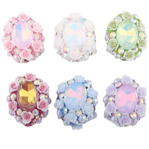 Contas de Cerâmica Macia com Flores Artificiais e Detalhes da Região Ocidental, Furo Reto, para DIY, Correntes de Celular, Chaveiros e Acessórios para Bolsas - Product Image 5