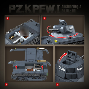 <span class=keywords><strong>Panzer</strong></span> I Ausf. allemand Véhicule blindé léger de la Seconde Guerre mondiale, jouets de chars militaires, modèles de véhicules, <span class=keywords><strong>3</strong></span> figurines, accessoires d'armes, blocs de construction - Product Image 5