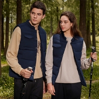 Gilet de travail Yutuo unisexe en polyester/coton pour l'automne et l'hiver, imperméable, sans col, imprimé/teint, chaud et épais, fourni par OEM