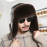 Orejeras mongolas para hombres y mujeres, gorro de piel de oveja, cálido, ruso, ushanka, de invierno