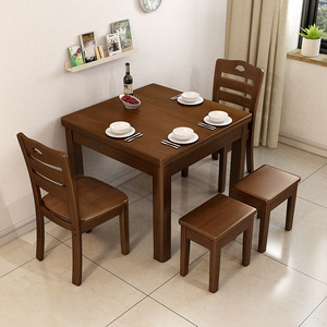 Tất cả các rắn gỗ bàn ăn ghế kết hợp hiện đại đơn giản phong cách Trung Quốc gia đình nhỏ vuông hộ gia đình phòng ăn thiết lập - Product Image 2