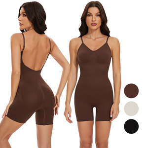 Mono de nailon de alta calidad con mallas de abdomen sin costuras, mono elástico moldeador para monos de mujer de talla 3XL - Product Image 1