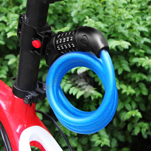 Cadenas à combinaison pour vélo, câble en acier allié bleu de 1,2 m, antivol, pour vélos de montagne et de route - Product Image 1