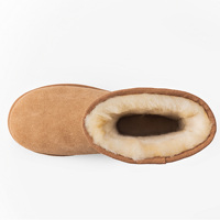 Bottes de neige classiques UGGs mi-mollet en cuir et peau de mouton, semelle extérieure en mousse EVA, confortables, respirantes, antidérapantes, chaudes et légères