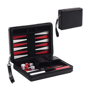 Similicuir 9 pouces Travel Size Board Backgammon Mini <span class=keywords><strong>jeu</strong></span> avec sangle de transport - Product Image 2