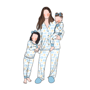 Nueva Llegada, Pijamas Transpirables de Bambú para Mamá e Hija, Estampado Personalizado, Pijamas para Bebés, Niños y Mujeres, Conjunto de 2 Piezas de Bambú - Product Image 6