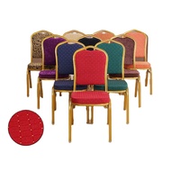 Chaises empilables en métal doré pour événements, banquets, mariages, hôtels de luxe, vente en gros
