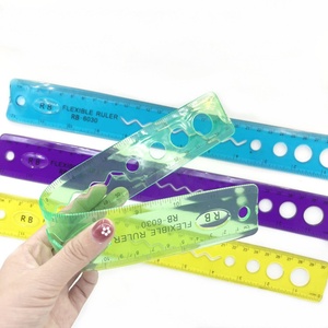 Reglas Escolares de Plástico Flexible de 30 cm, Regla Recta Plana de Plástico Transparente, Segura, Irrompible y Flexible - Product Image 2