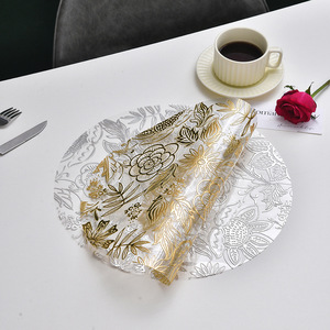 Trasparente fiore PVC plastica 1.5mm di spessore riutilizzabile impermeabile isolamento termico moderno Design tovaglietta tavolo tovaglietta Cross-border - Product Image 4