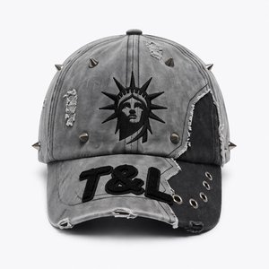 Custom Logo 6 Panel Cap Washed Denim Cotton <b>Flat</b> Embroidery Gorras Wholesale Vintage Baseball <b>Hat</b> Supplier - Product Image 2
