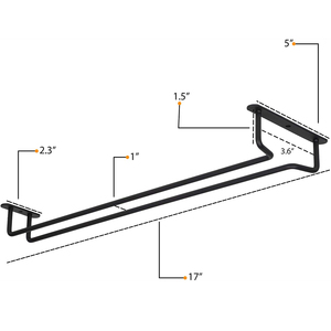 Grandes copas de vino de vidrio de hierro negro Rack debajo del Gabinete de cocina, titular de Bar de almacenamiento estantes - Product Image 4