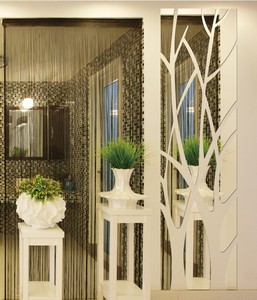 Salon grand autocollant mural de fond de <span class=keywords><strong>miroir</strong></span> d'arbre doux - Product Image 4