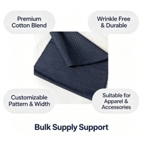 Tissu denim jacquard 12oz en coton, cellulose recyclée et mélange de polyester 10x10D bleu noir, textile tissé pour la production de vêtements