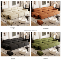 Nuevo Modelo Moderno de Sofá Cama Eléctrico Extensible de Pared con Forma de Oreja de Elefante, Función de Masaje y Control Remoto para Espacios Pequeños