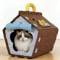 Sac de transport pour chat en feutre écologique, pliable, portable, pour l'extérieur, avec poignée, pour chaton, lit confortable pour animaux de compagnie