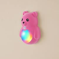 Lampe murale LED sans fil à détecteur de mouvement RGB rechargeable par USB, motif ours de dessin animé, pour décoration intérieure, escalier et chevet