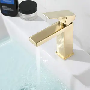 Oem Mixer escovado fotos dourado para lavagem Gold Basin Tap