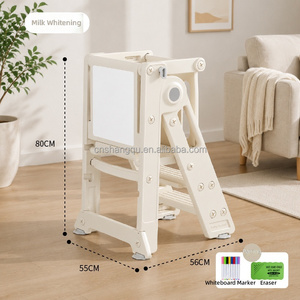 <span class=keywords><strong>Tour</strong></span> d'apprentissage Montessori 5 en 1 avec tableau blanc, escabeau pliable pour tout-petits, <span class=keywords><strong>tour</strong></span> d'activités sécurisée pour enfants pour une utilisation à <span class=keywords><strong>la</strong></span> maison - Product Image 6