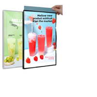 Caisson lumineux d'ascenseur à LED en verre trempé ultra-mince avec cadre en aluminium intérieur pour la publicité de thé au lait Caractéristiques de dessin intégrées