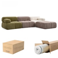 Canapé modulable en L sans cadre, design de siège capitonné personnalisé par le fabricant d'équipement d'origine, emballé sous vide et compressé