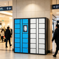 Armoire intelligente de lavage de chaussures en libre-service avec serrure électronique et structure modulaire avec écran de scanner communautaire