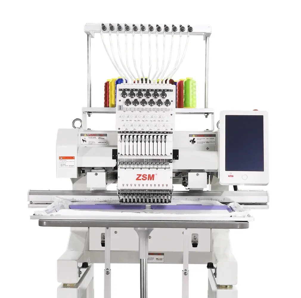 QM1201 कंप्यूटर कढ़ाई मशीन फ्लैट कैप टी शर्ट कढ़ाई मशीन 1 सिर कढ़ाई कम्प्यूटरीकृत मशीन