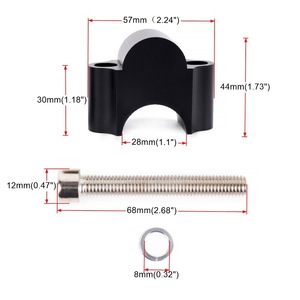 Elevadores de Manillar de Motocicleta de Aleación de Aluminio 28mm Negro Plata Par Universal Duradero Mejora Fijación - Product Image 2
