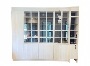 Meubles de chambre à coucher pour gagner de la place, armoire murale de rangement du sol au plafond, armoire modulaire intégrée sur mesure, portes coulissantes en bois, moderne - Product Image 2