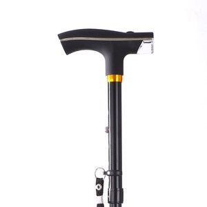 Canne pliante Cleye, épaissie, à quatre pieds, avec lumière, télescopique, en alliage d'aluminium, pour personnes âgées - Product Image 5