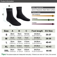 Chaussettes de natation en néoprène de 3 mm avec grip antidérapant, chaussettes de plongée imperméables pour la plongée avec tuba et le surf