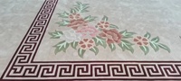 Handgetuftete Woll-Loop-Pile Teppiche mit Blumenmuster für Wohnzimmer - Große Luxuriöse Gepolsterte Fleckenresistente Teppiche