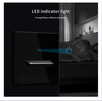 Interruptor de Pared de Lujo SIXWGH Tipo 86 16A250V con Panel de Vidrio Templado, Tipo Piano, Botón de Reinicio con Indicador LED para Luz