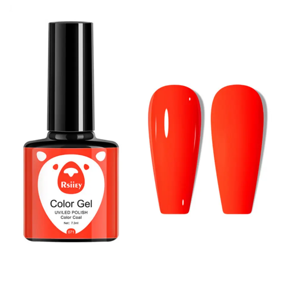 Esmalte de gel laranja de alto pigmento colorido para manicure, esmalte em gel semi-permanente para imersão e glitter, arte em unhas