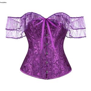 Plus Size Xxxxxl Xxxxxxxxl Brocade Over Buste Gothic Korset Oranje Dames Korset Avondjurk Top Met Bandje - Product Image 5