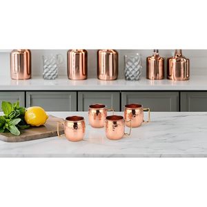 PARIJAT HANDICRAFT - Vaso de Cobre Macizo Hecho a Mano para Moscow Mule, Estilo Barril Martillado, para Cócteles y Fiestas - Product Image 4
