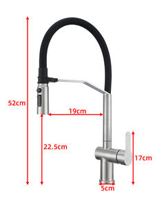 Grifo de Cocina Magnético con Tres Funciones, Acero Inoxidable, Control de Temperatura Dual, Extraíble - Product Image 3