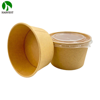 Harvest KR Series 8/10/12/16/18/24 oz Bols à soupe et gobelets alimentaires modernes en papier jetables avec revêtement PE pour emballage à emporter