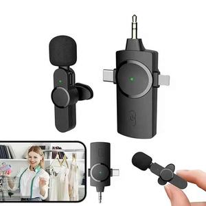 K033 senza fili BT Lavalier microfono tipo C risvolto Clip microfono per TikTok Vlog supporta Multi-canale in tempo reale microfono di missaggio - Product Image 1