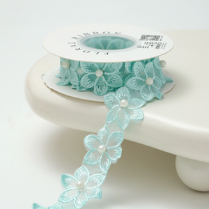 New blue series <b>ribbon</b> flower cake baking packaging decoration <b>ribbon</b> gift wrapping DIY bow tie - Product Image 4