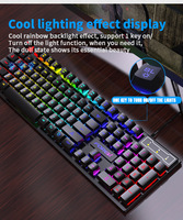 Clavier de jeu filaire ergonomique à 104 touches avec interface USB, rétroéclairage rvb, pour PC, ordinateur portable, langues russe et espagnol