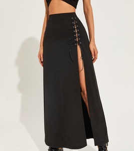 Jupe plissée personnalisée vêtements victoriens Cosplay jupes Steampunk Sexy fente <span class=keywords><strong>Style</strong></span> <span class=keywords><strong>gothique</strong></span> oeil de poulet jupe à lacets pour les femmes - Product Image 3