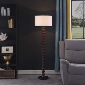 Db 61 Modern Wood <b>Floor</b> <b>Lamp</b> <b>Large</b> Drum <b>Shade</b> Led Light Soft Warm White E26 Base Indoor Lighting - Product Image 4