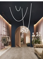 Lampe de décoration d'intérieur LED en silicone pour lustre à rayures