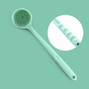 High Quality <b>Waterproof</b> <b>Silicone</b> Bath Brush for Adults & Children with Long Handle Anti-Slip Design Massage Function - Product Image 1