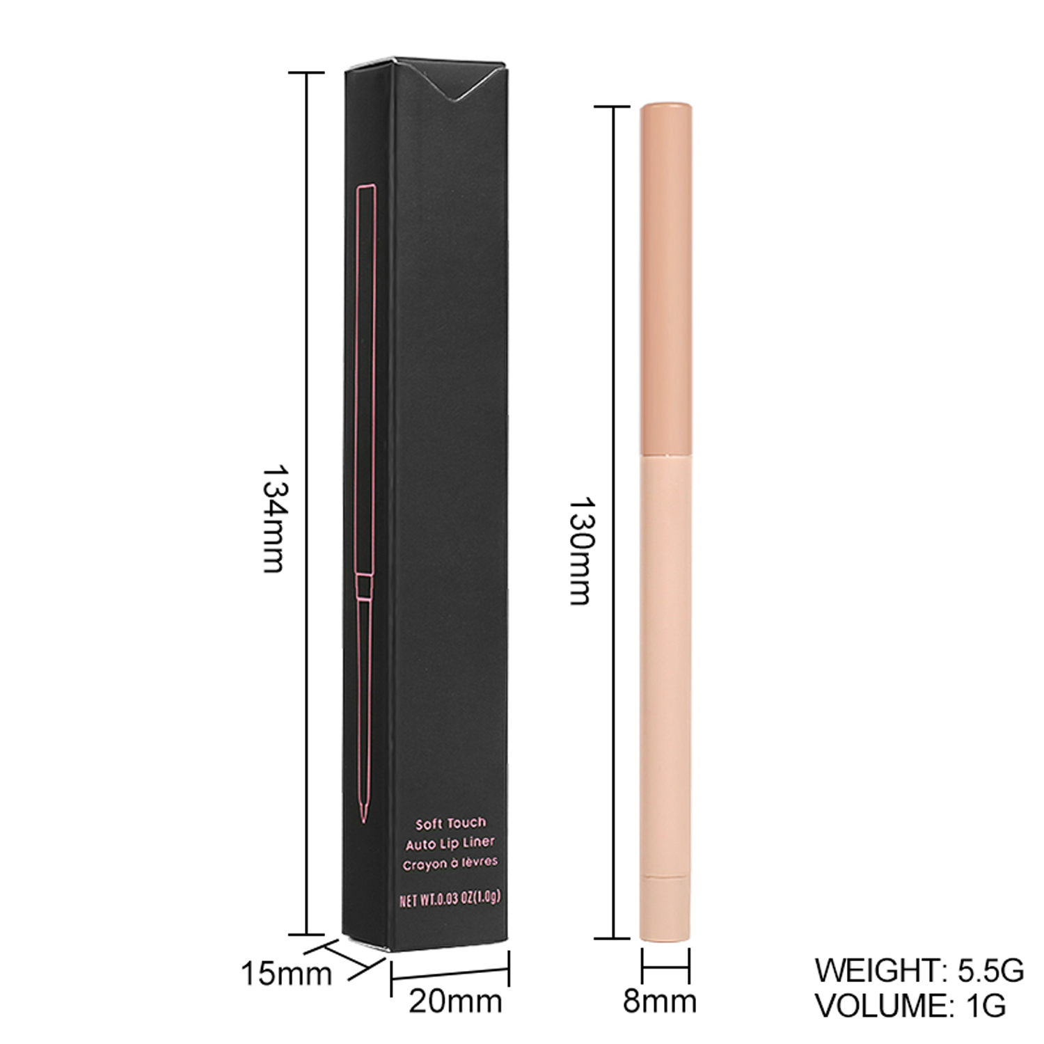 lip liner with sharpener and brush