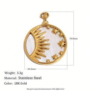 Pendentif Cœur en Acier Inoxydable Plaqué Or 18K pour Enfants et Femmes, Bijou de Plage Étanche, Charme Océanique Minimaliste - Product Image 2