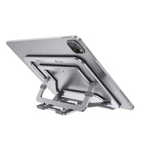 Support de tablette réglable à 6 angles, pliable, en aluminium, pour iPad Pro 12,9 pouces, support de tablette antidérapant en silicone